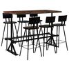 vidaXL Bar Set 7 Piece Solid Reclaimed Wood Multicolour