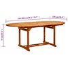 vidaXL Garden Table (150-200)x100x75 cm Solid Acacia Wood