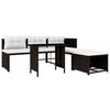 vidaXL 4 Piece Garden Lounge Set Poly Rattan Brown