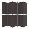 vidaXL 6-Panel Room Divider Brown 300x220 cm Fabric
