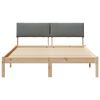 vidaXL Bed frame Brown and dark grey 135 x 190 cm Solid pine wood