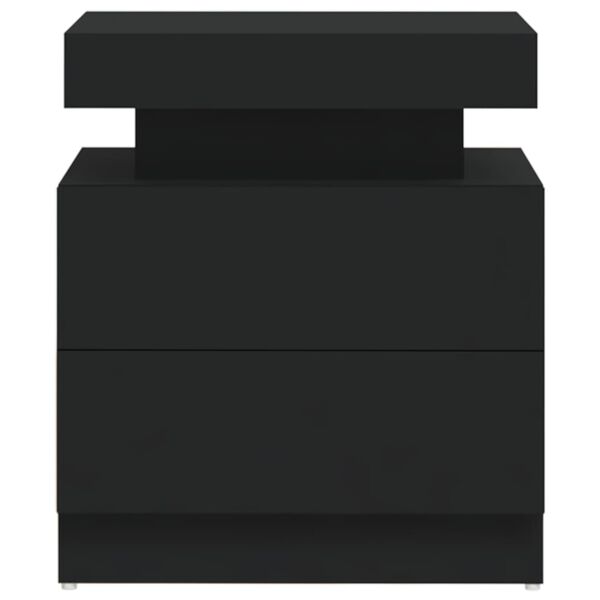 vidaXL Bedside Cabinet Black 45x35x52 cm Engineered Wood