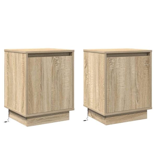 vidaXL Bedside Cabinet 2 pcs Sonoma Oak 39 x 34.5 x 50 cm