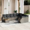 vidaXL 10 Piece Garden Sofa Set with Cushions Grey Poly Rattan