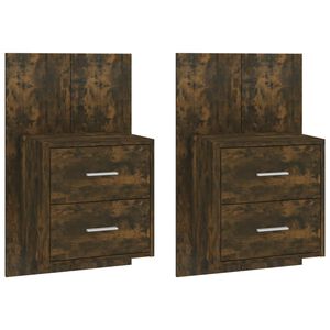 vidaXL Wall-mounted Bedside Cabinets 2 pcs Smoked Oak