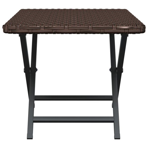 vidaXL Folding Table Brown 45x35x32 cm Poly Rattan