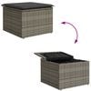 vidaXL Garden Sofa Set with Storage 9 pcs Grey Poly rattan