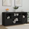 vidaXL Sideboard with LED Lights Black 142.5x37x67 cm