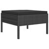vidaXL 2 Piece Garden Lounge Set with Cushions Poly Rattan Black
