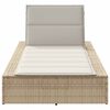 vidaXL Sunbed with Floating Cushion Beige Poly Rattan