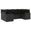 vidaXL 6 Piece Garden Sofa Set with Cushions Black Poly Rattan