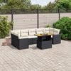 vidaXL 8 Piece Garden Sofa Set with Cushions Black Poly Rattan
