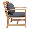 vidaXL Bench with Cushion 2 pcs Brown and Dark Grey Solid Teak Wood