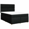vidaXL Box Spring Bed with Mattress Black Queen Fabric