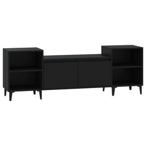 vidaXL TV Cabinet Black 160x35x55 cm Engineered Wood