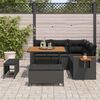 vidaXL Garden Sofa Set 8 pcs Black Poly Rattan and Powder-Coated Steel