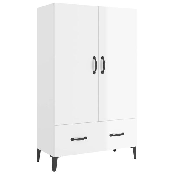 vidaXL Highboard High Gloss White 70x31x115 cm Engineered Wood