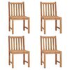 vidaXL Garden Chairs 4 pcs with Cushions Solid Teak Wood