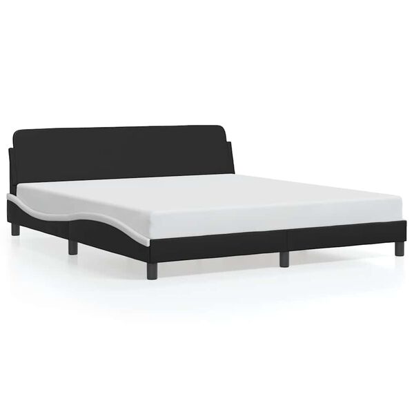 vidaXL Bed Frame "Dover" Black&White 180x200 cm King Faux Leather