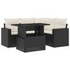 vidaXL 5 Piece Garden Sofa Set with Cushions Black Poly Rattan