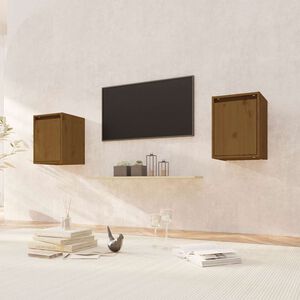 vidaXL Wall Cabinets 2pcs Honey Brown 30x30x40 cm Solid Wood Pine