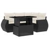 vidaXL 5 Piece Garden Sofa Set with Cushions Black Poly Rattan