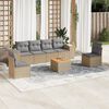 vidaXL 7 Piece Garden Sofa Set with Cushions Beige Poly Rattan