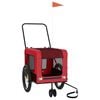 vidaXL Pet Bike Trailer Red and Black Oxford Fabric and Iron