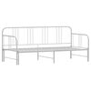 vidaXL Daybed with Trundle without Mattress White 92x187 cm Single Metal