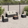 vidaXL 6 Piece Garden Sofa Set with Cushions Black Poly Rattan