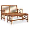 vidaXL 2 Piece Garden Lounge Set with Cushions Solid Acacia Wood