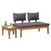 vidaXL Garden Bench 2 pcs Grey and Brown Solid Teak wood