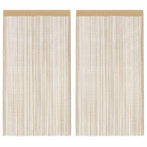 vidaXL String Curtains 2 pcs 140x250 cm Beige
