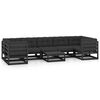 vidaXL 8 Piece Garden Lounge Set with Cushions Black Solid Pinewood