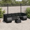 vidaXL 8 Piece Garden Sofa Set with Cushions Black Poly Rattan