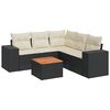 vidaXL 6 Piece Garden Sofa Set with Cushions Black Poly Rattan