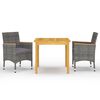 vidaXL 3 Piece Garden Dining Set Grey