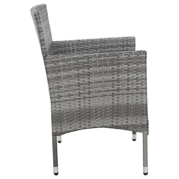 vidaXL 4 Piece Garden Lounge Set with Cushions Poly Rattan Grey