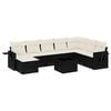 vidaXL 9 Piece Garden Sofa Set with Cushions Black Poly Rattan