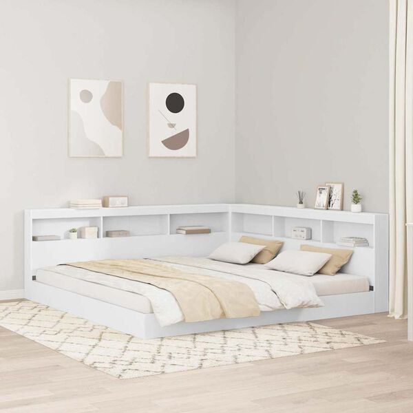 vidaXL Bookcase Bed with Headboard White 180 x 200 cm Engineered wood