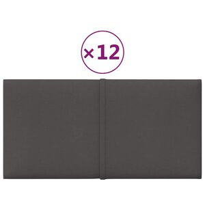 vidaXL Wall Panels 12 pcs Dark Grey 30x15 cm Fabric 0,54 m&sup2;