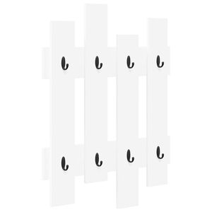 vidaXL Wall-Mounted Coat Rack Wall-Mounted White 60 x 3 x 82 cm