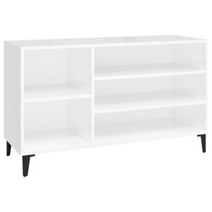 vidaXL Shoe Cabinet | High gloss white | Engineered wood | Medium | Shoe Cabinet