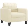 vidaXL 4 Piece Sofa Set with Pillows Cream Faux Leather