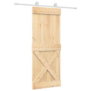 vidaXL Sliding Door 80 x 210 cm Solid Pine Wood (Untreated)