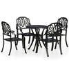 vidaXL 5 Piece Bistro Set Cast Aluminium Black