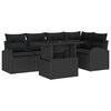 vidaXL Garden Sofa Set 6 pcs 5-Seater Black Poly rattan