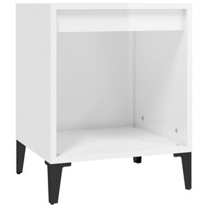 vidaXL Bedside Cabinet | High gloss white | Engineered wood, metal | Medium
