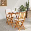 vidaXL Bistro Set with Cushion 3 pcs Oil Natural Solid Acacia Wood