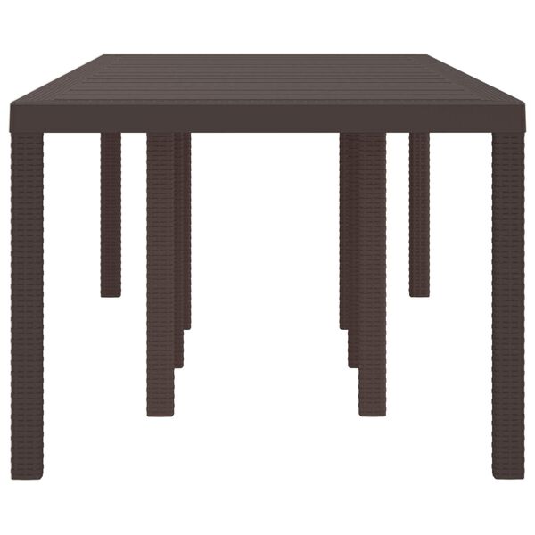 vidaXL Garden Dining Table Brown 250 x 100 x 73 cm Poly Rattan